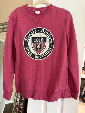 Brooks Brothers crewneck sweatshirt in deep rose